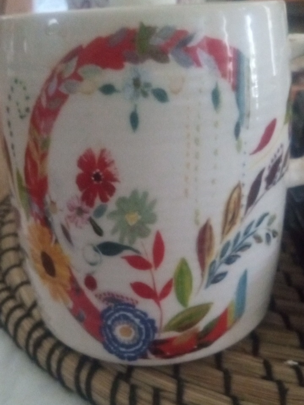 Starla Halfmann Floral Monogram C Textured Mug